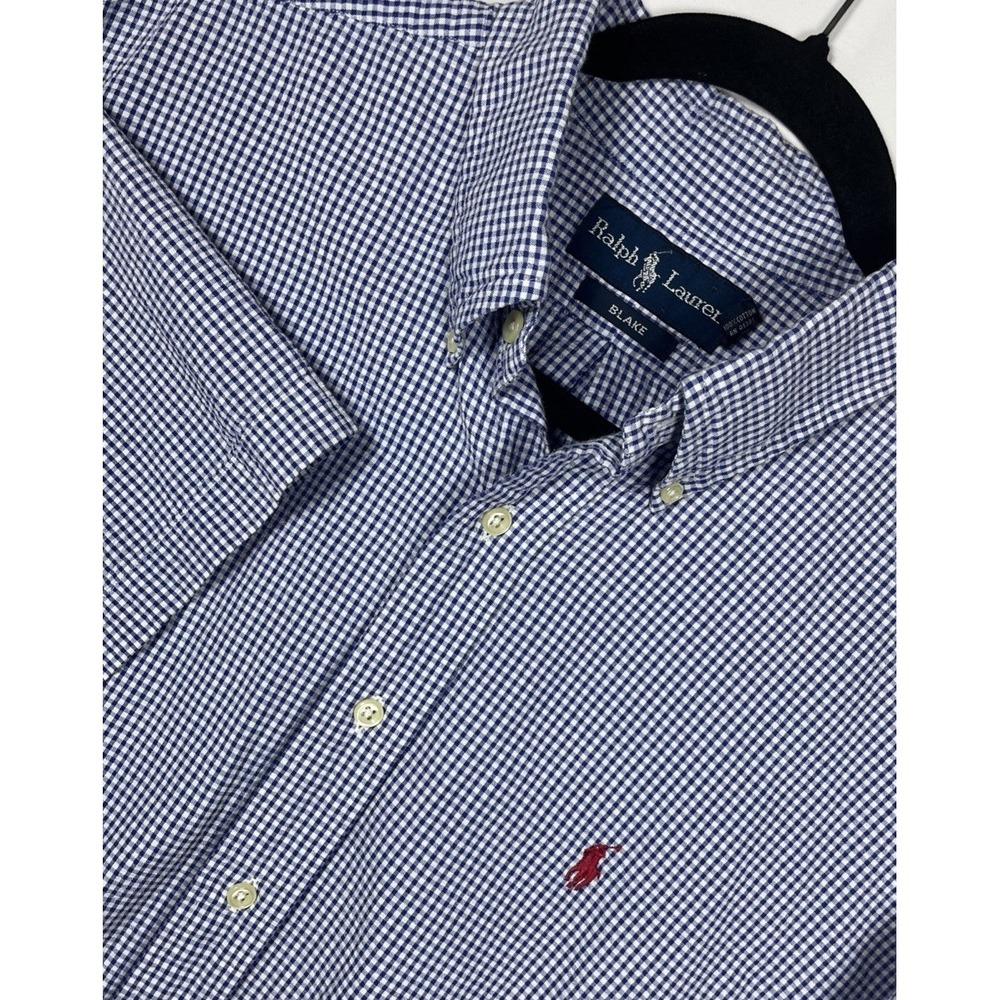 Polo Ralph Lauren Men's Shirt XL Gingham SeerSucker Short Sleeve Preppy Coastal